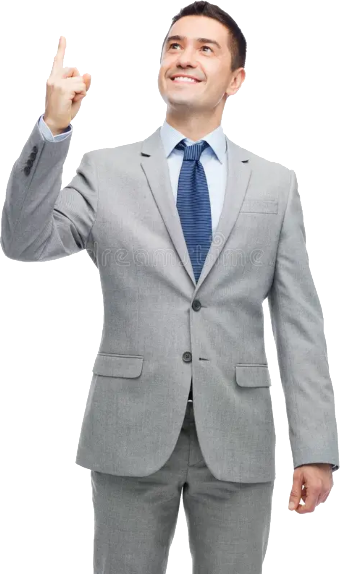 Profissional apontando para cima, imagem ilustrativa