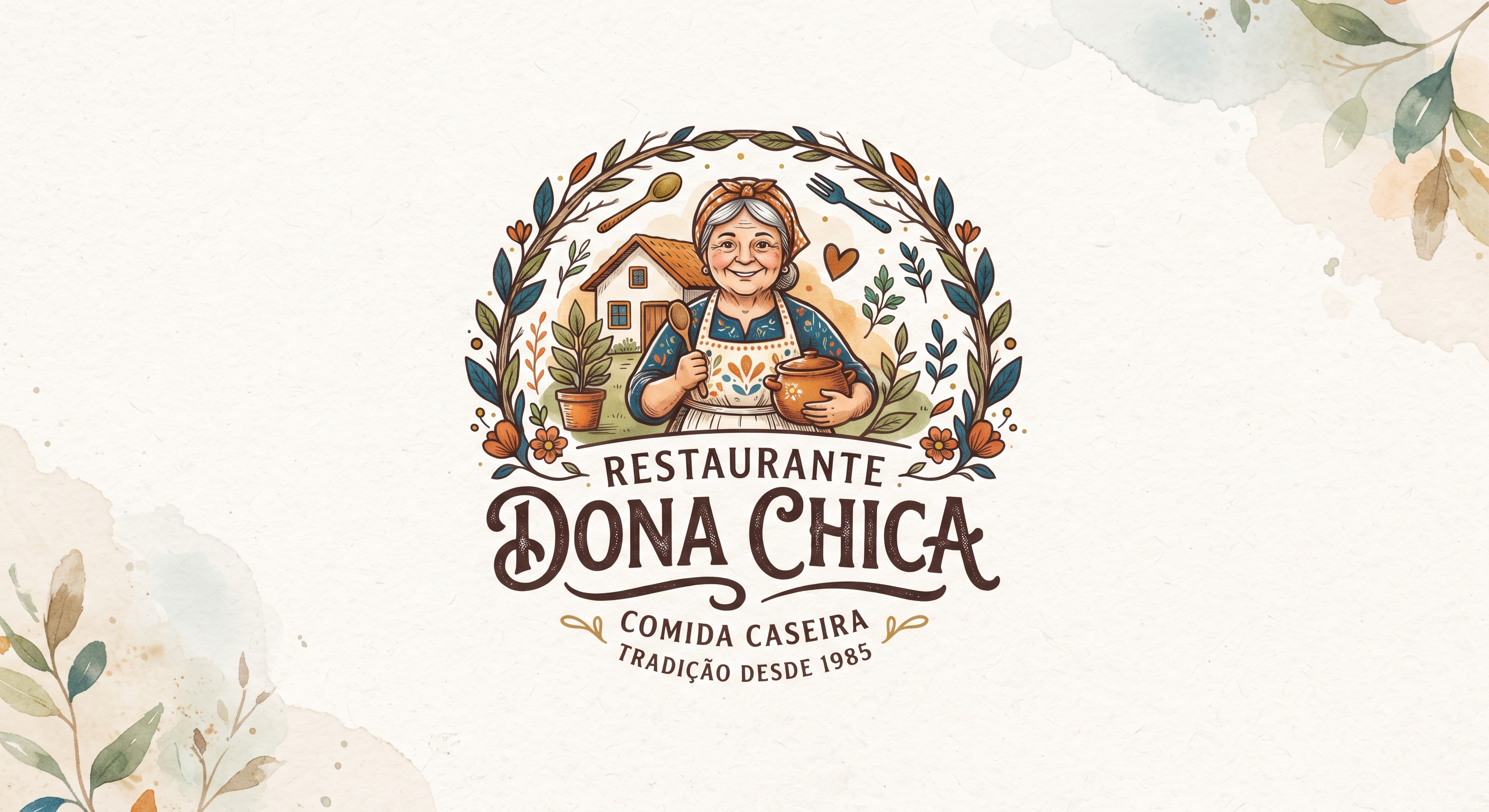 Identidade visual do Restaurante Dona Chica, de comida caseira